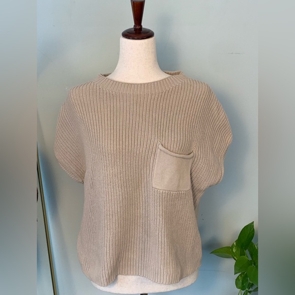 LILLUSORY Sweaters - LILLusory Knitted Cotton Pullover Sleeveless Pocket Sweater Ribbed XL